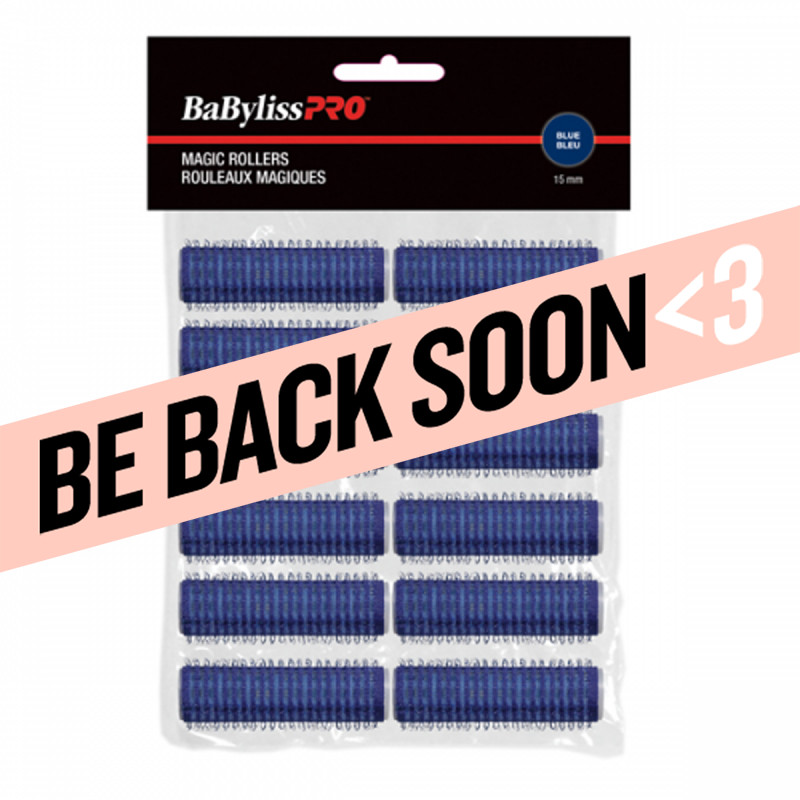 babylisspro self-gripping velcro rollers blue 15mm 12 pc # besmagic1c