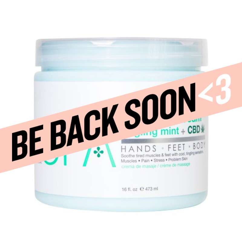  bcl spa massage cream - tingling mint & cbd 16 oz
