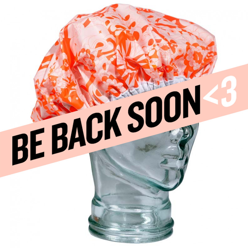 amika: pink signature print shower cap