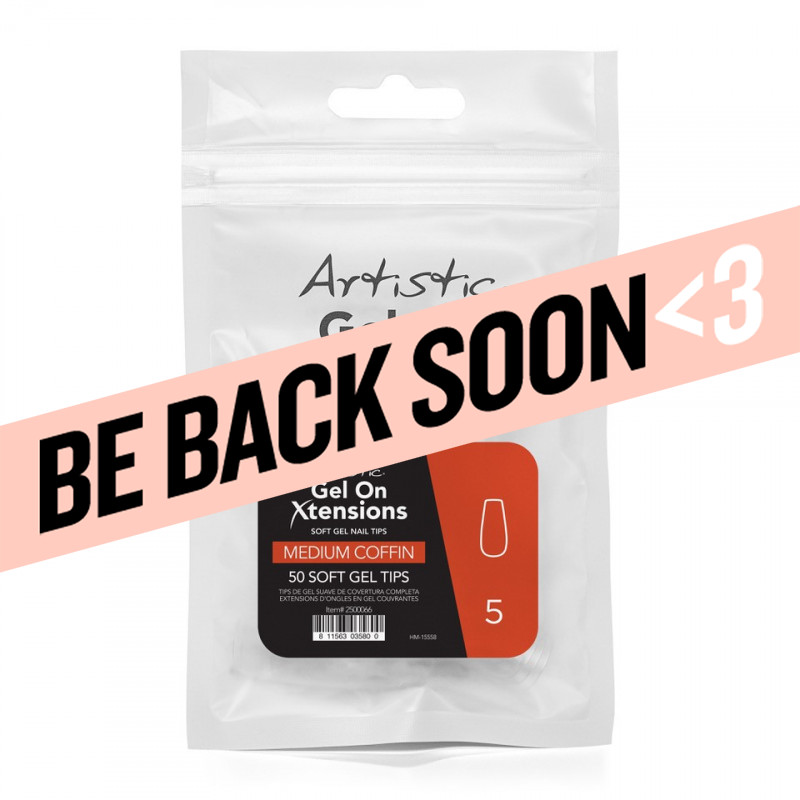 artistic gel on xtensions med coffin #5 50ct
