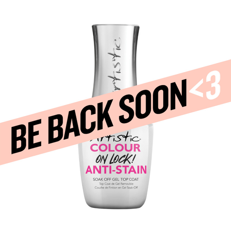 artistic colour gloss colour on lock! anti-stain gel top coat 15 ml