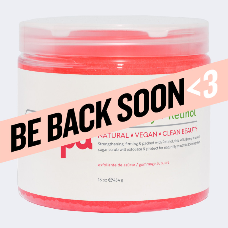 bcl spa wildberry + retinol sugar scrub 16oz