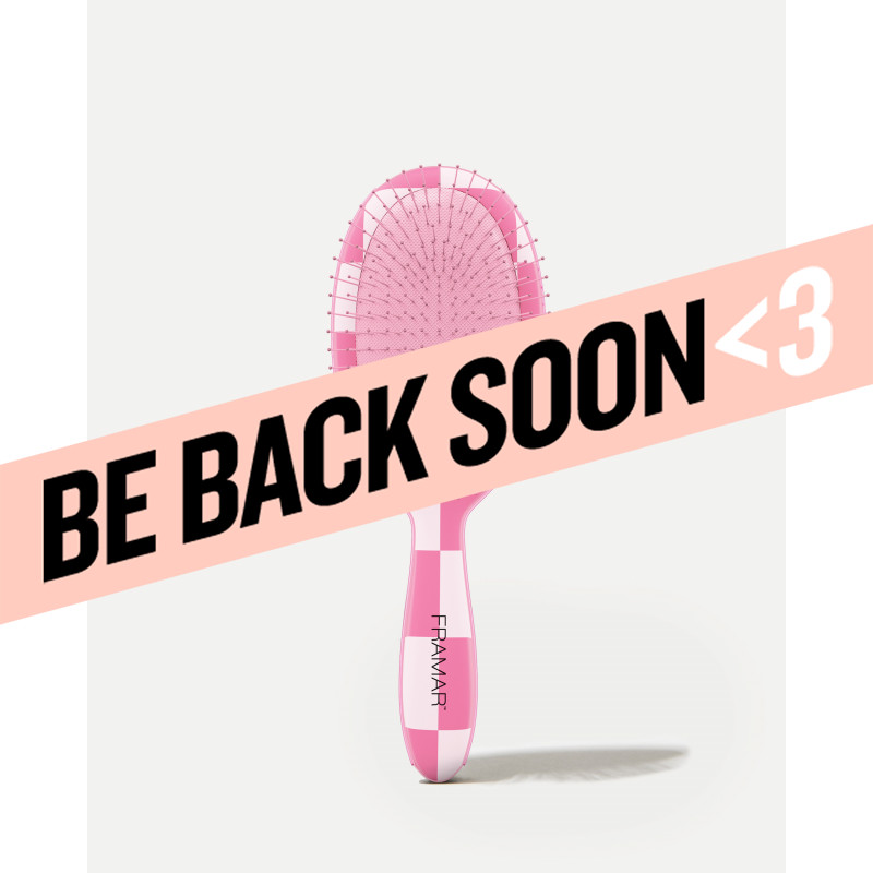 framar checked out pink detangling brush