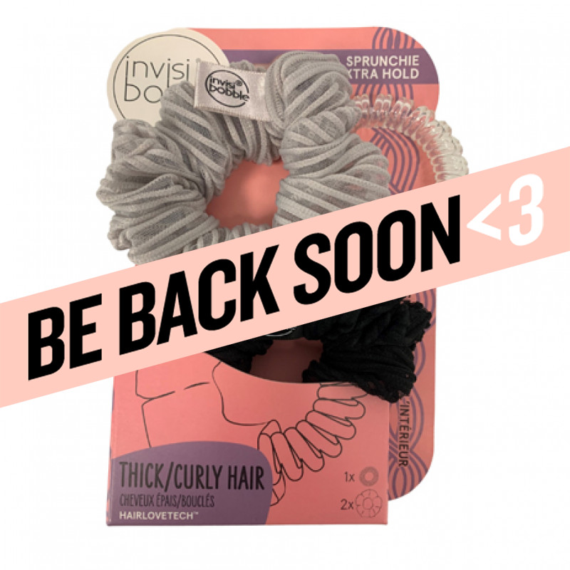 invisibobble sprunchie get a grip duo: grey + black