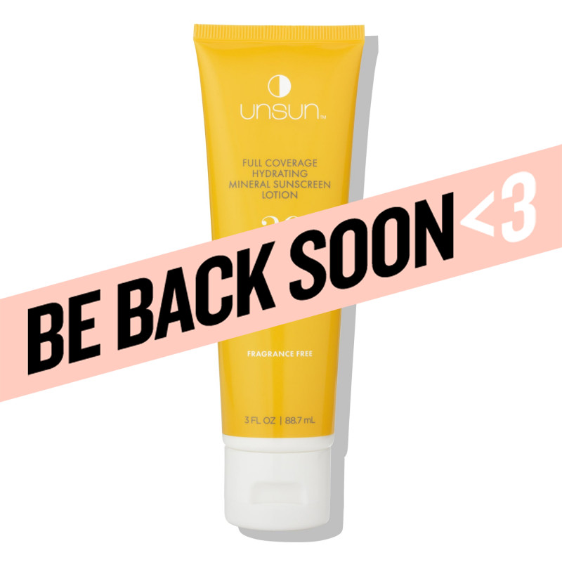 unsun full coverage hydrating mineral sunscreen lotion spf30 3oz