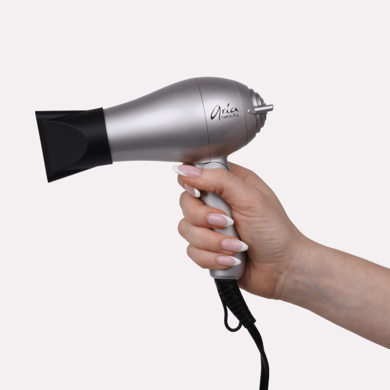 aria mini blowdryer silver