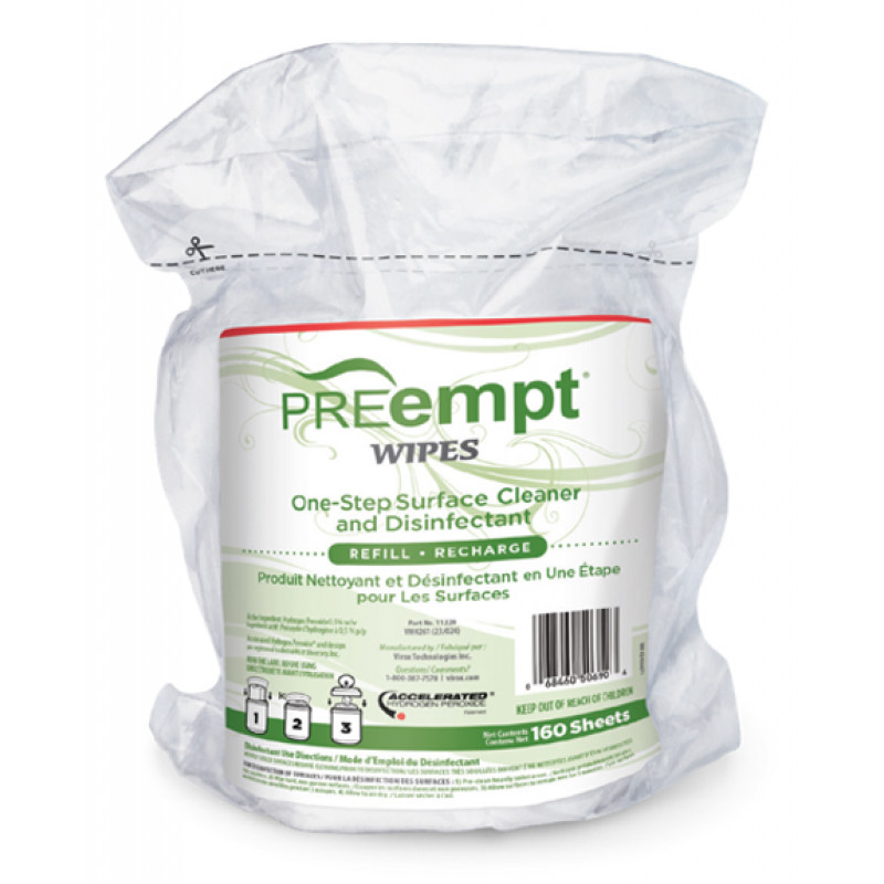 preempt rtu wipes 160 refill bag