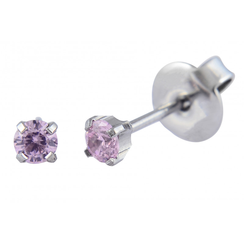 pro-pierce ss 3mm cz pink (p120)