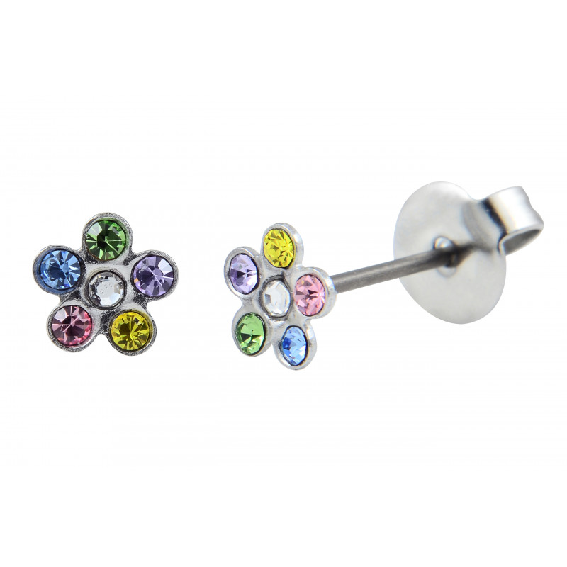 pro-pierce ss 6mm daisy rainbow (p126)