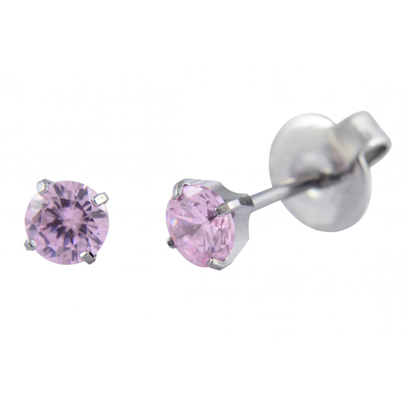 pro-pierce ss 4mm cz pink (p131)