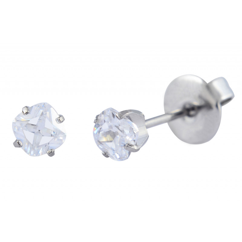 pro-pierce ss 4x4mm cz square clear (p132)