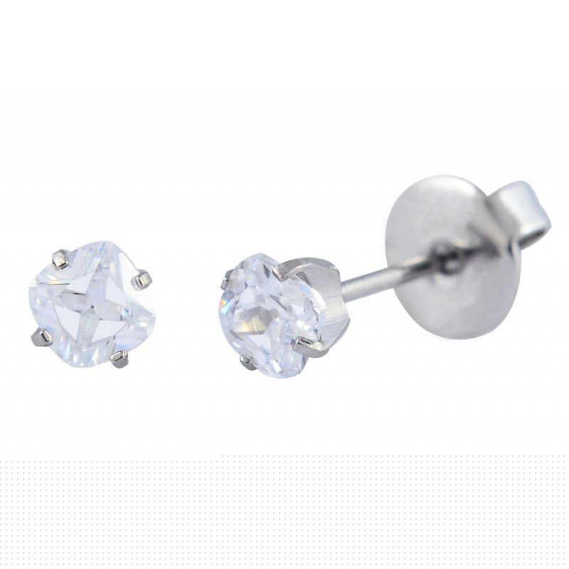 pro-pierce ss 4x4mm cz square clear (p132)