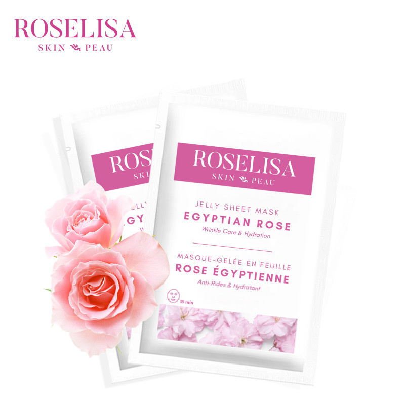 roselisa jelly sheet mask egyptian rose 10pc