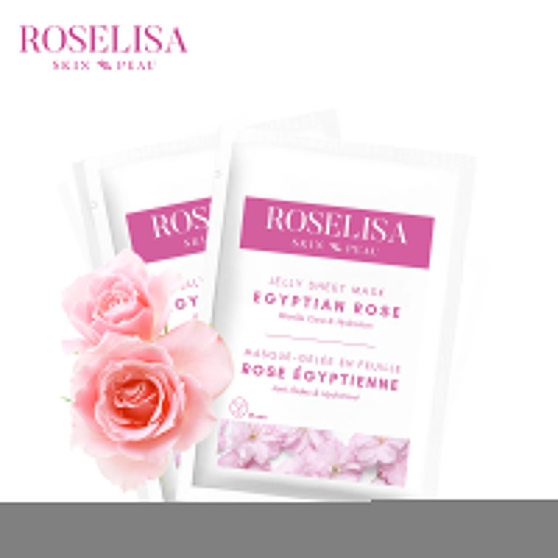 roselisa jelly sheet mask egyptian rose 10pc