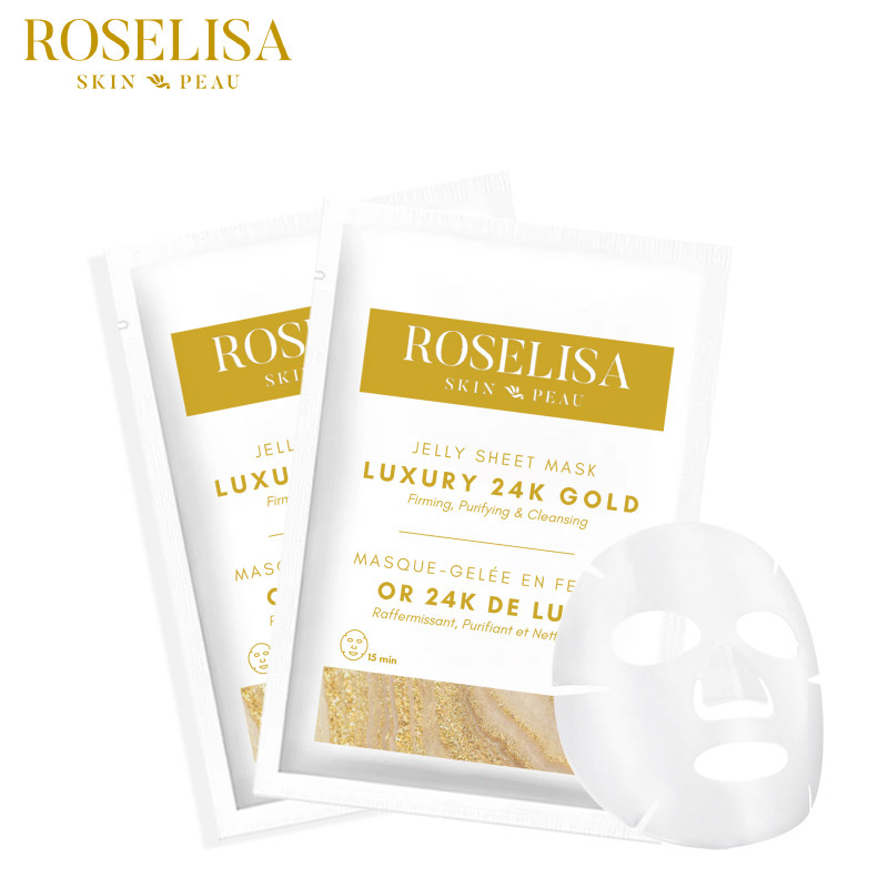 roselisa jelly sheet mask 24k gold 10 piece