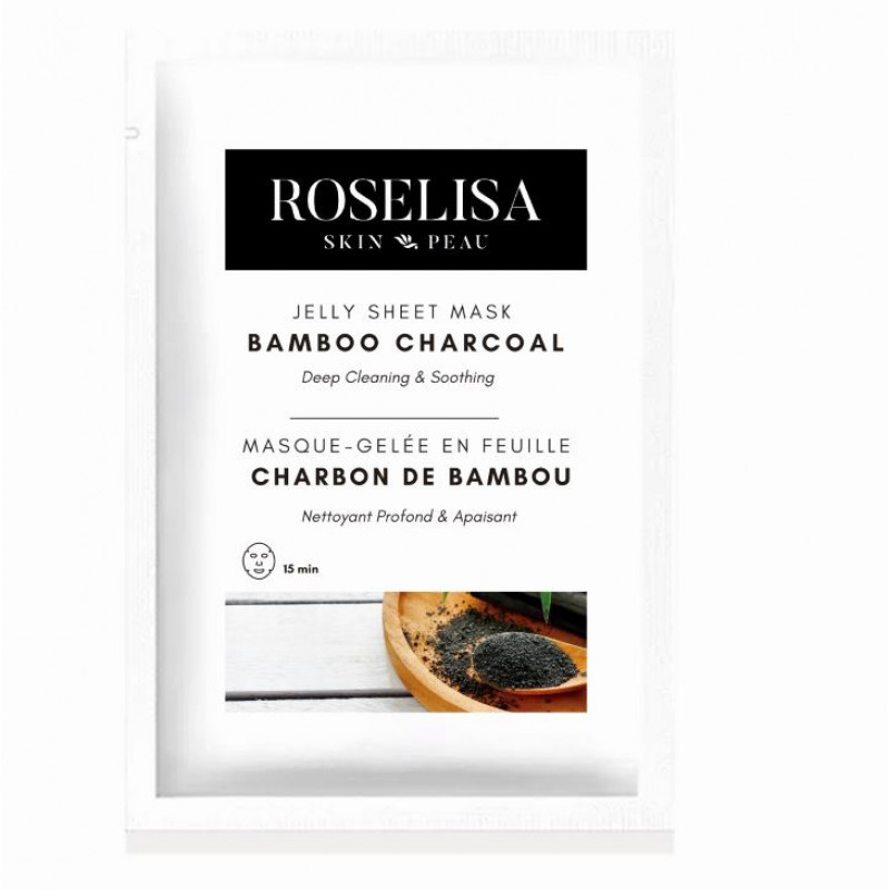 roselisa jelly sheet mask bamboo charcoal 1 piece