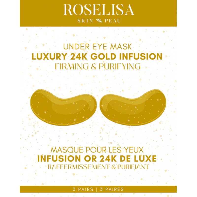 roselisa under eye mask 24k gold 3 pack