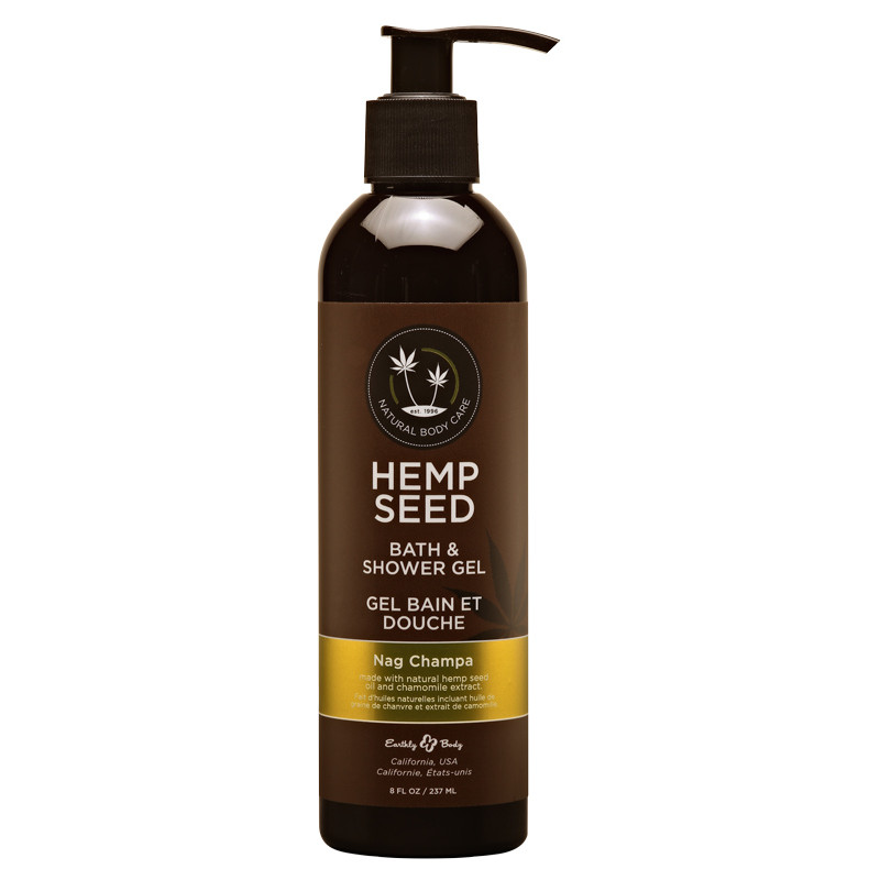 hemp seed bath & shower gel nag champa 8oz