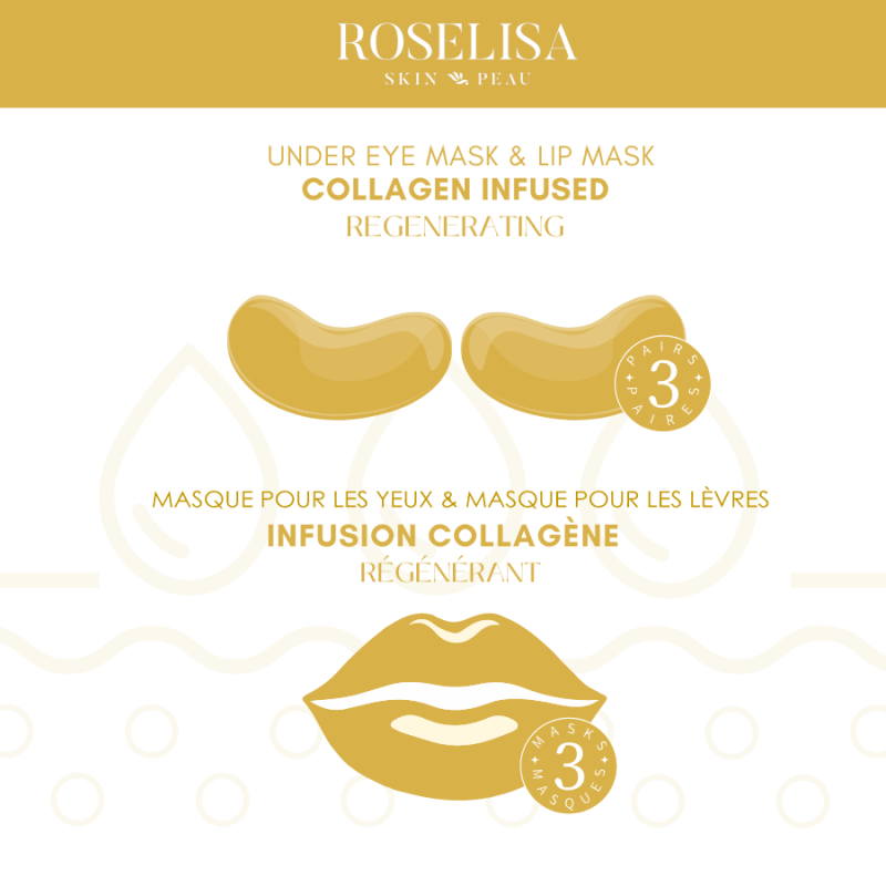 roselisa collagen lip and eye mask combo pack 6pc