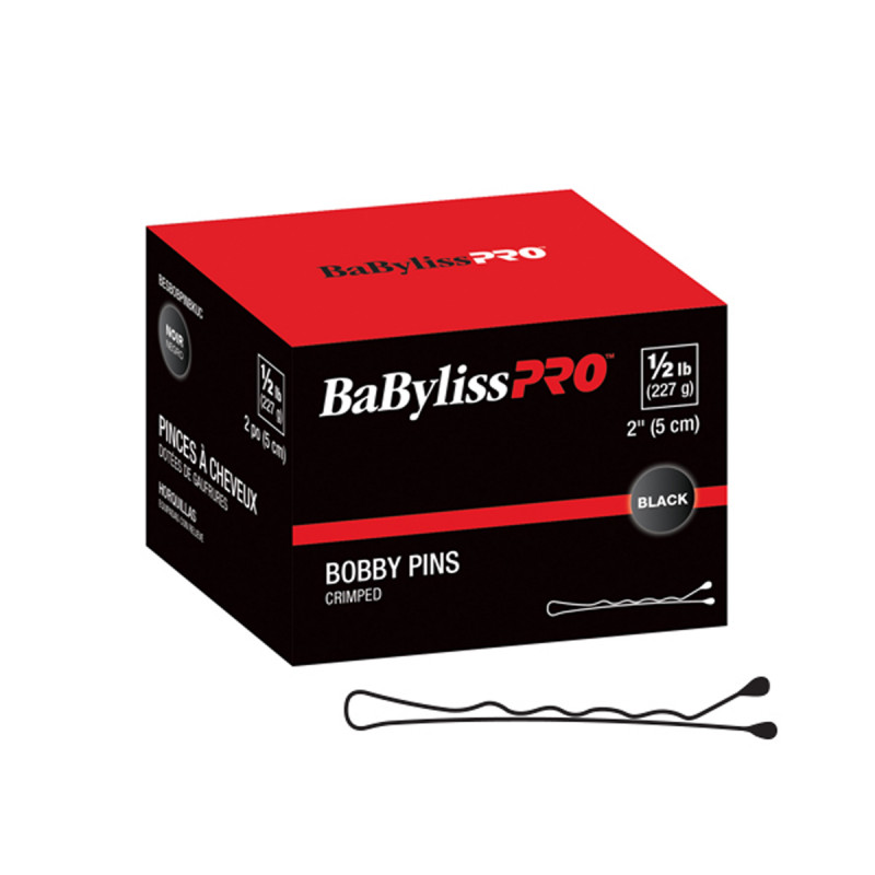 babylisspro bobby pins black 2” crimped 1/2lb # besbobpinbkuc