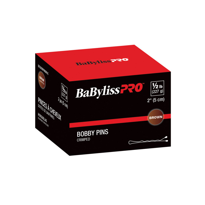 babylisspro bobby pins brown 2” crimped 1/2lb # besbobpinbruc