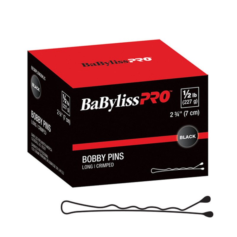 babylisspro bobby pins black long crimped 2-3/4” # besbplongbkucc