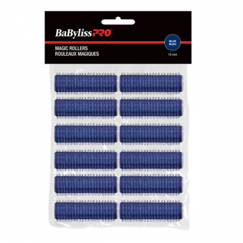 babylisspro self-gripping velcro rollers blue 15mm 12 pc # besmagic1c