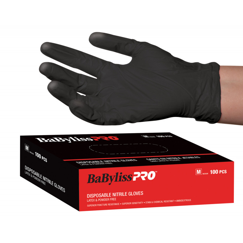 babylisspro disposable nitrile gloves – large # besnitlgc