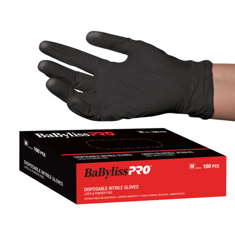 babylisspro disposable nitrile gloves – medium # besnitmducc