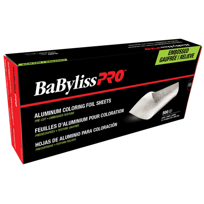 babylisspro rough-texture pre-cut foil sheets light 5 x 12