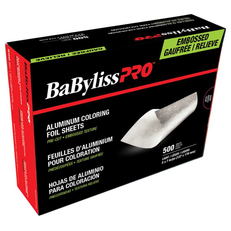 babylisspro rough-texture pre-cut foil sheets light 5 x 7