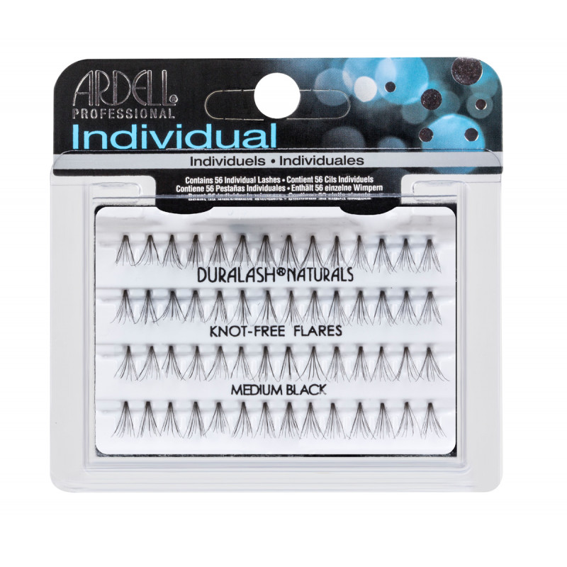 ardell duralash natural lashess flares knot-free medium black (56 lashes)