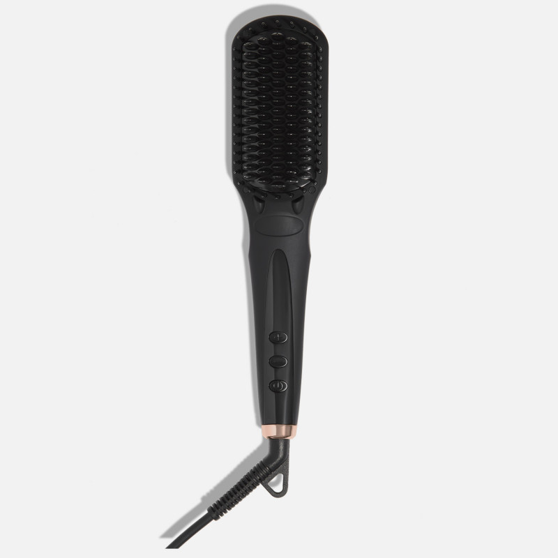 amika: polished perfection straightening brush black 1.0