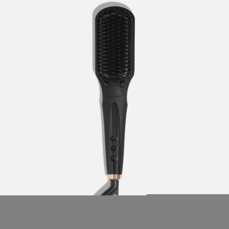 amika: polished perfection straightening brush black 1.0
