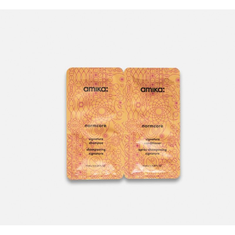 amika: normcore shampoo + conditioner 10ml each (sample sachet duo)