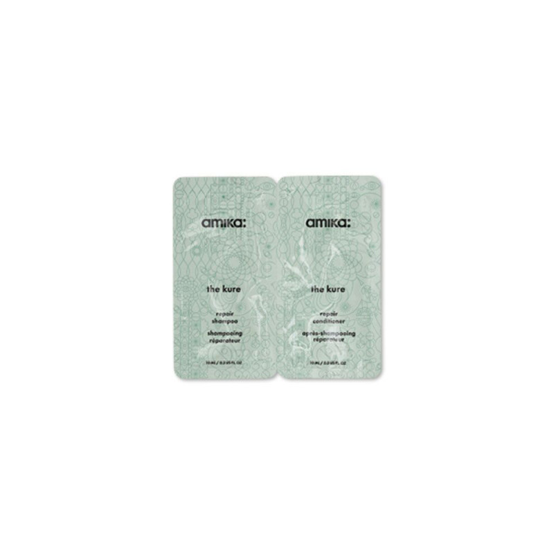 amika: the kure repair shampoo + conditioner 10ml each (sample sachet duo)