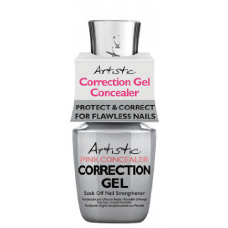 artistic colour gloss correction gel soak off nail strengthener - pink concealer 0.5oz