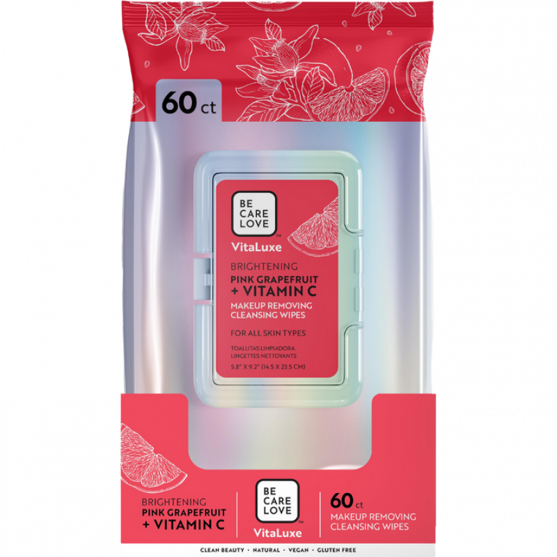 bcl vitaluxe brightening makeup cleansing wipes 60pc