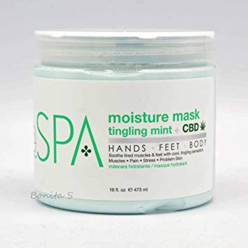 bcl spa moisture mask - tingling mint & cbd 16 oz
