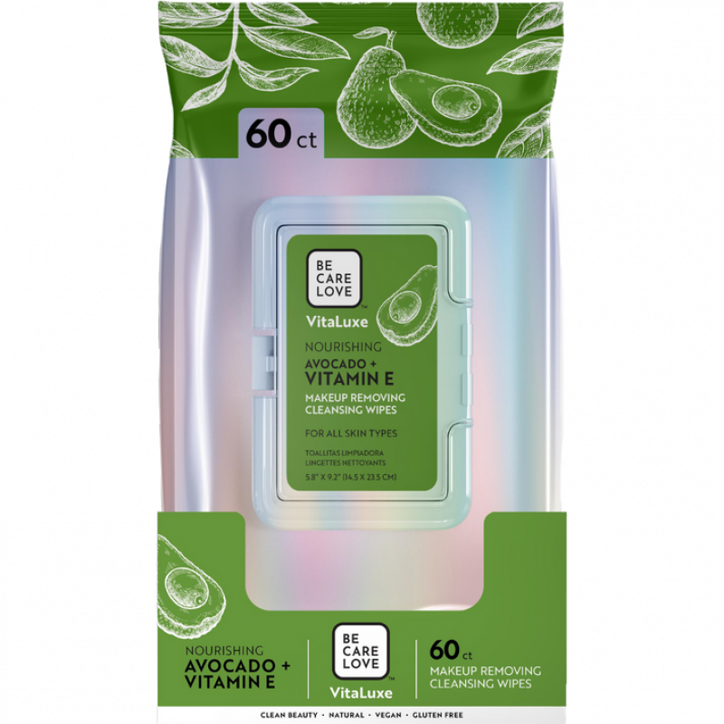 bcl vitaluxe nourishing makeup cleansing wipes 60pc