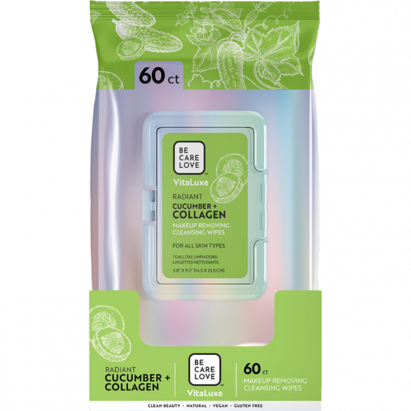 bcl vitaluxe radiant makeup cleansing wipes 60pc