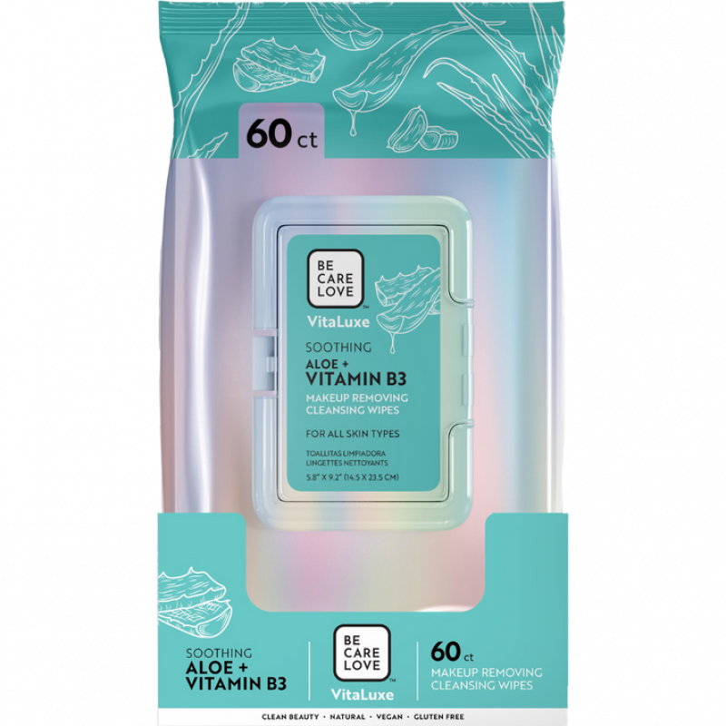 bcl vitaluxe soothing makeup cleansing wipes 60pc