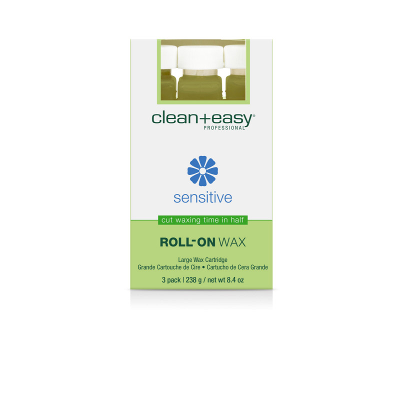clean & easy large sensitive wax refill - 3 pack