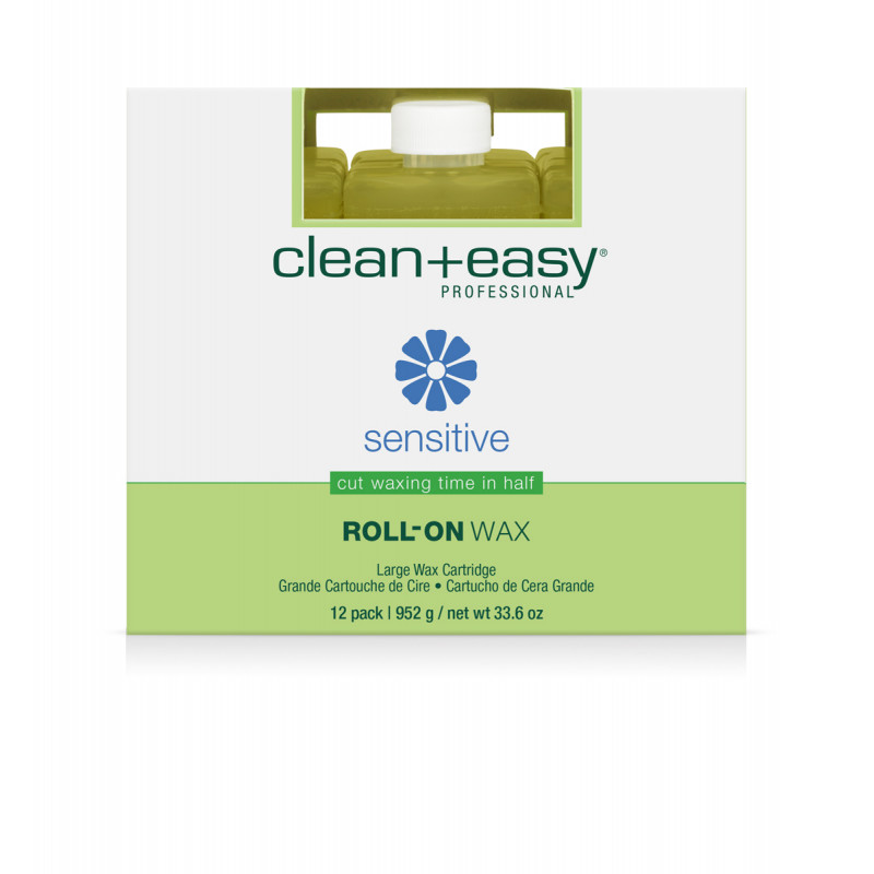 clean & easy large sensitive wax refill - 12 pack