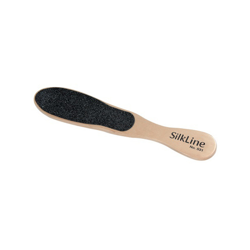 silkline professional two-sided foot file with oak wood handle # 531nc