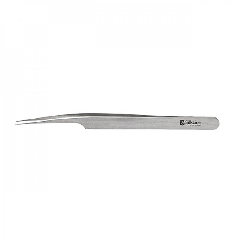 silkline professional eyelash extension precision angled tweezer # tse2024nc