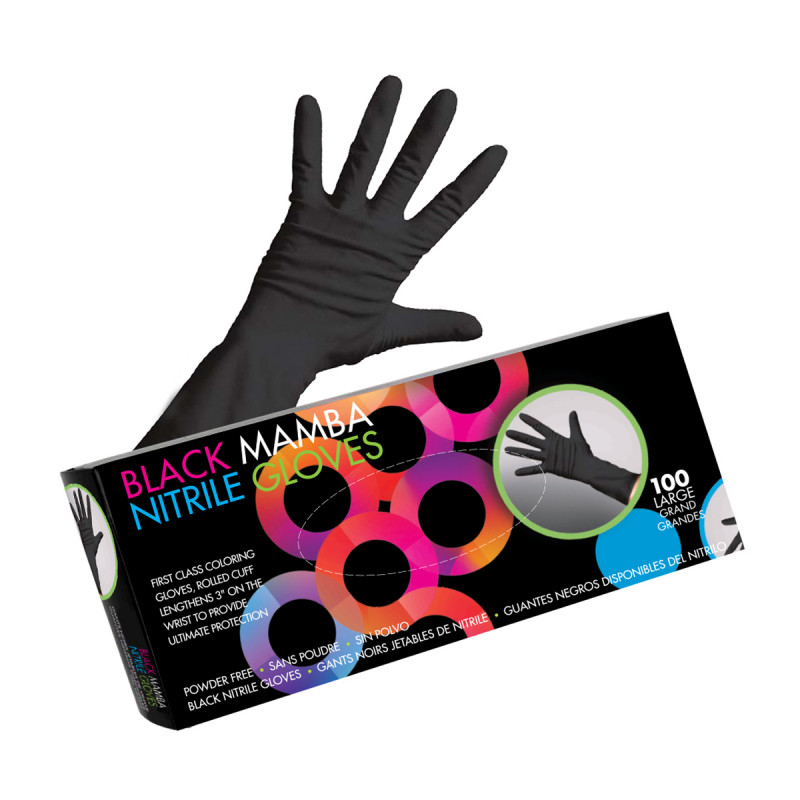 framar black mamba nitrile gloves - 100pc (extra strength) large