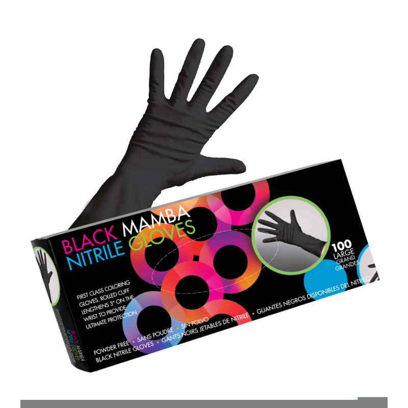 framar black mamba nitrile gloves - 100pc (extra strength) large