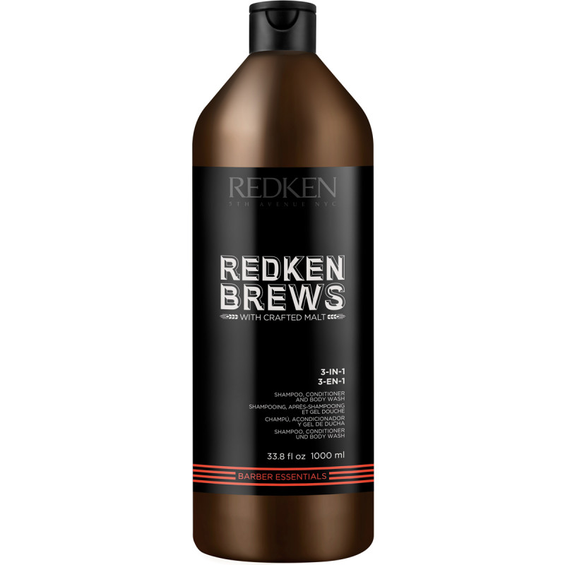 redken brews 3 in 1 shampoo conditioner & body wash litre