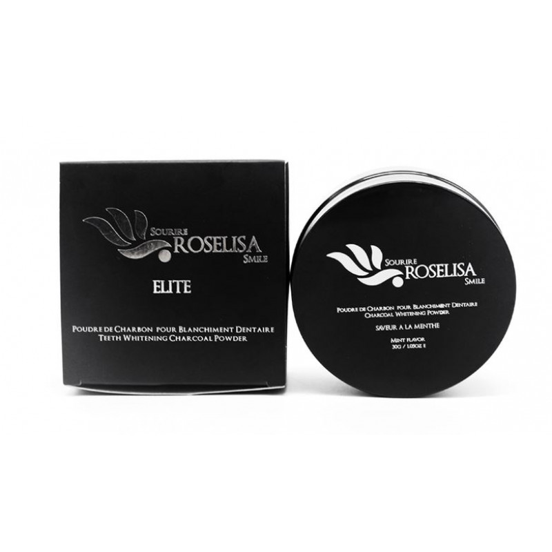 roselisa smile elite charcoal teeth whitening powder 30g